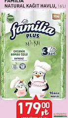 FAMİLİA NATURAL KAĞIT HAVLU 16'LI indirimli fiyat FAMİLİA NATURAL KAĞIT HAVLU 16'LI fiyat ve kampanya bilgisi